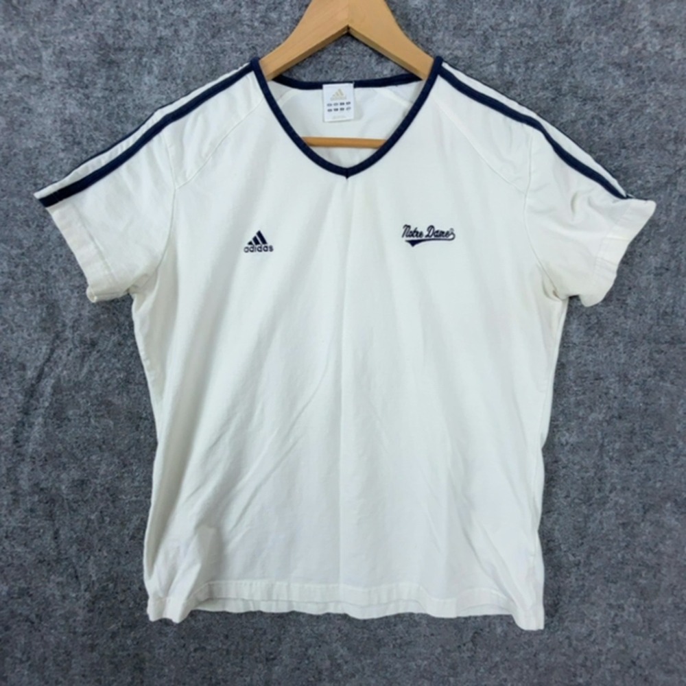 Adidas Notre Dame Fighting Irish Football Shirt Womens Large Off White Retro